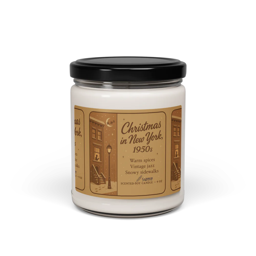 Christmas in New York, 1950s / Scented Soy Candle, 9oz