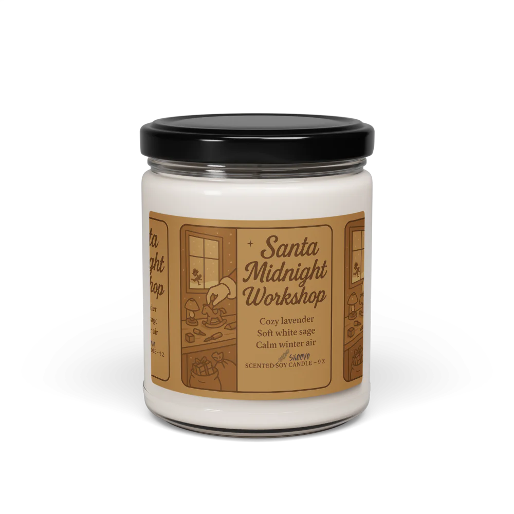 Santa Midnight Workshop / Scented Soy Candle, 9oz