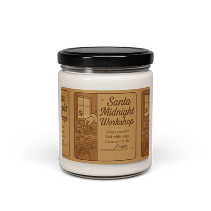 Santa Midnight Workshop / Scented Soy Candle, 9oz