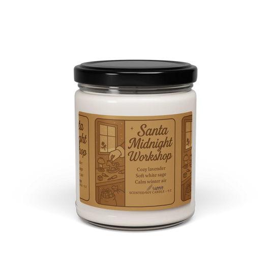 Santa Midnight Workshop / Scented Soy Candle, 9oz