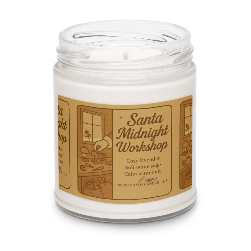 Santa Midnight Workshop / Scented Soy Candle, 9oz